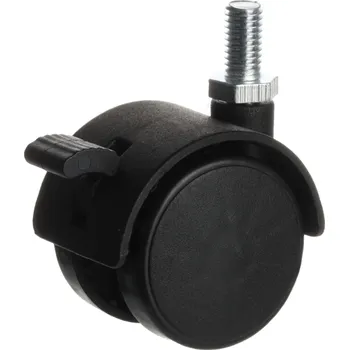 Nábytkové kování Interex Nábytkové kolečko černé se šroubem CHAIR - s brzdou / 40 mm 40 mm