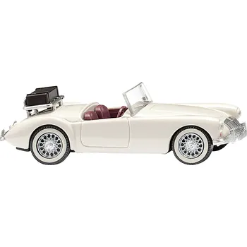 Modelová železnice Wiking 081805 H0 model osobního automobilu MG A Roadster, perlově bílá