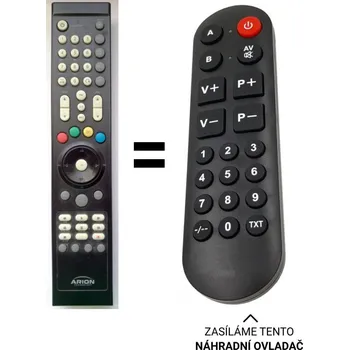 Dálkový ovladač Arion AF9300 PVR HDD náhradní dálkový ovladač pro seniory.
