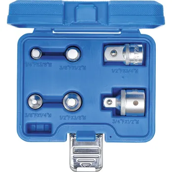 Gola hlavice Redukce čtyřhrany 1/4”, 3/8”, 1/2”, 3/4”, různé adaptéry, sada 6 ks - BGS 199
