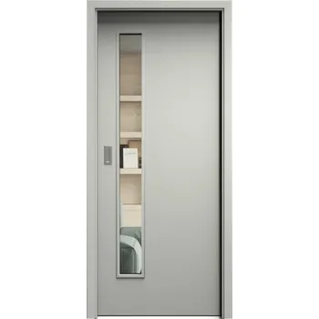 Interiérové dveře SAPELI ELEGANT KOMFORT M60 - CPL LAMINÁT - POSUVNÉ DVEŘE VČ. ZÁRUBNĚ - Šedá Průchozí šířka (cm): 90, Průchozí výška (cm): 197, Typ skla: Čiré sklo