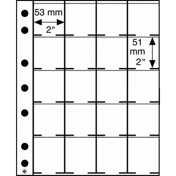 Leuchtturm Listy GRANDE M20K na mincovní rámečky 50x50