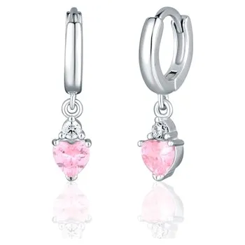 Šperk Stříbrné náušnice kruhy se srdíčky 10 mm SVLE0727S61R200