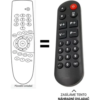 Dálkový ovladač Finlux RCF100 RCF150 náhradní dálkový ovladač pro seniory.