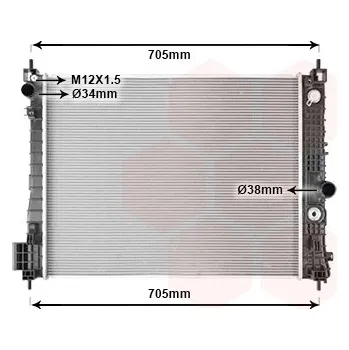 Chladič motoru Chladič, chlazení motoru VAN WEZEL 37012718