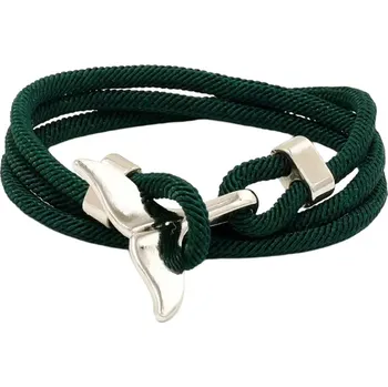 Náramek Náramek Velrybí ploutev Stříbrná B0471, Barva zelená