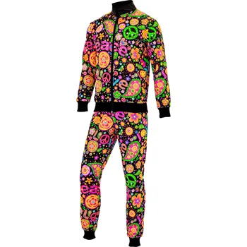 Karnevalový kostým Neon souprava Hippies Pánská velikost: L (50-52)