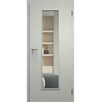 Interiérové dveře SAPELI ELEGANT KOMFORT M55 - CPL LAMINÁT - OTOČNÉ DVEŘE VČ. ZÁRUBNĚ - Šedá Průchozí šířka (cm): 90, Průchozí výška (cm): 197, Typ skla: Čiré sklo