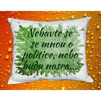 Dekorativní polštářek Polštář nebavte se se mnou o politice zelený