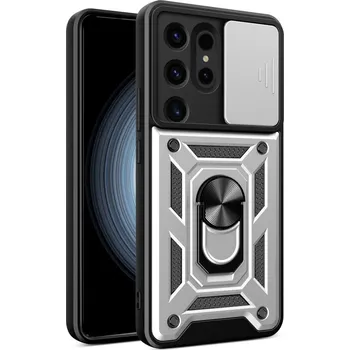 Pouzdro na mobilní telefon Slide odolný kryt na Samsung Galaxy S24 Ultra - stříbrný