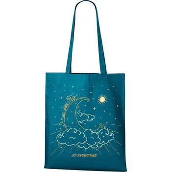 Plátěná taška At nighttime, Barva Petrolejová, Velikost 40×45 cm, Canvas Nákupní taška Bezvatriko.cz 1208