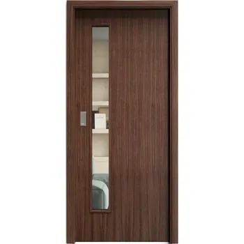 Interiérové dveře SAPELI ELEGANT KOMFORT M60 - DÝHA - POSUVNÉ DVEŘE VČ. ZÁRUBNĚ - Ořech americký Průchozí šířka (cm): 90, Průchozí výška (cm): 197, Typ skla: Čiré sklo