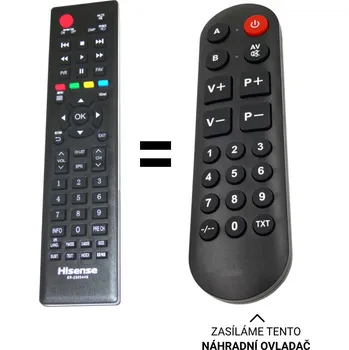 Dálkový ovladač Hisense LHD32K220WCEU, LHD32K220WSEU náhradní dálkový ovladač pro seniory
