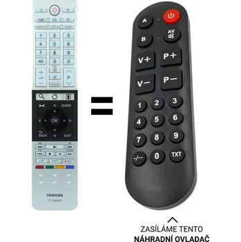 Toshiba 32L4363DG, 32L4363DN náhradní dálkový ovladač pro seniory.