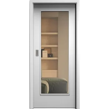 Stavební výplň SAPELI ELEGANT KOMFORT M40 - CPL LAMINÁT - POSUVNÉ DVEŘE VČ. ZÁRUBNĚ - Bílá pór Průchozí šířka (cm): 70, Průchozí výška (cm): 197, Typ skla: Planibel bronz