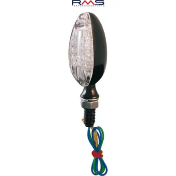 Osvětlení pro motocykl Blinkr RMS 246480155 černý vzhled, průhledné sklo Homologace