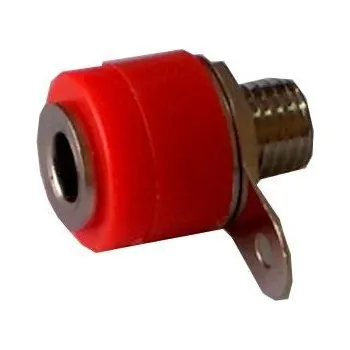 Elektrická zásuvka Konektor banánik zásuvka panelová červená malá