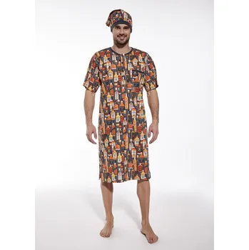 Pánská noční košile Noční košile Cornette 109 krátký rukáv Velikost: L, Vzor: 109023