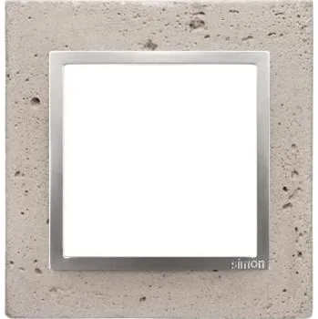 Rámeček jednonásobný betonový Simon 54 nature Světlý beton/stříbrorný
