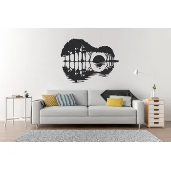 Samolepící dekorace Lepy.cz Samolepka na zeď Západ slunce - Stromy Velikost (šířka x výška): 85x65cm, Barevná varianta: Mátová zelená