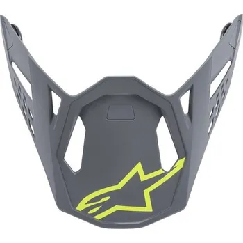 Motodoplněk kšilt pro přilby SUPERTECH S-M8 RADIUM, ALPINESTARS (šedá/žlutá fluo matná)