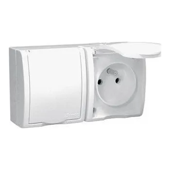 Elektrická zásuvka Zásuvka IP54 250 V Simon Aquarius dvojnásobná bílá