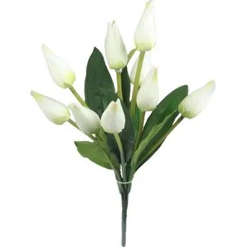 umělá květina Kytice tulipánů 38 cm bílá