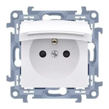 Elektrická zásuvka Zásuvka 250 V Simon 10 IP44 s clonkami modul bílá