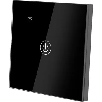vypínač Dotykový vypínač jednonásobný č.1 + WIFI skleněný černý LTC