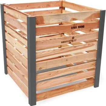 Kompostér Ekonakup.cz Dřevěný kompostér JERY UNO 1000 modřínový Barva spojovacích prvků: antracit 1000 l • lze rozšířit • bez nářadí