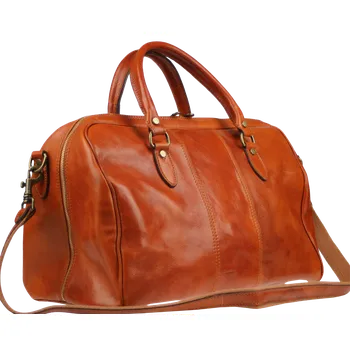 Cestovní taška NovaKabelka.cz Kožená cestovní taška Tiberius Camel