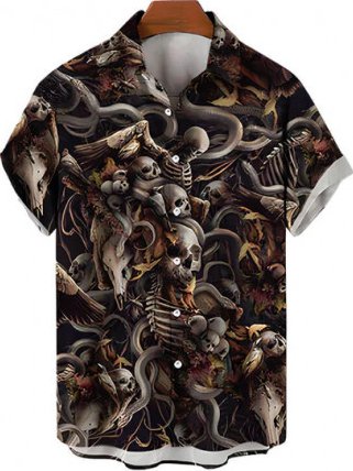 Havajská košile s lebkami a hadem SNAKE SKULLS Velikost: XXL