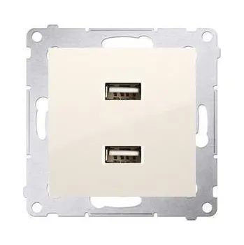 Elektrická zásuvka Zásuvka USB dvojitá Simon 54 premium modul béžová