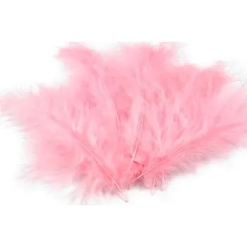 Svatební dekorace Dekorační peří světle růžové 20 ks - ozdobná peříčka