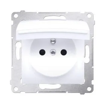 Elektrická zásuvka Zásuvka 250 V Simon 54 premium IP44 s clonkami modul bílá