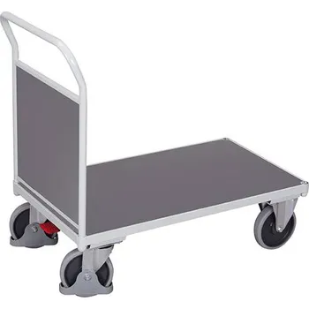 Plošinový vozík Plošinový vozík VARIOfit s jedním madlem s plnou výplní, 1000 x 600 mm, nosnost 500 kg, barva světle šedá RAL7035