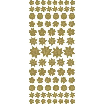 samolepka JEJE Samolepky - Třpytivé kytičky zlaté