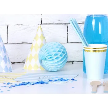 Svatební dekorace PartyDeco Honeycomb koule světle tyrkysově modrá 30 cm - Svatební papírové koule k dekoraci