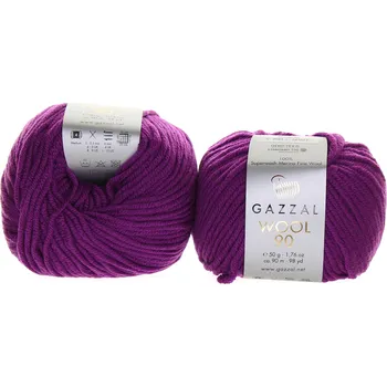 Příze Gazzal Wool 90 3684 tmavě fialová