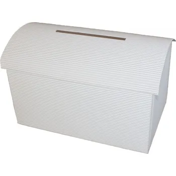 Svatební dekorace Svatba-eshop Svatební truhlička bílá lepenka k dozdobení - na přáníčka a peníze