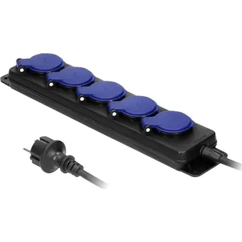 Elektrická zásuvka Odolný pryžový prodlužovací kabel 5x zásuvka, 3m, IP44