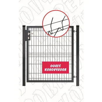 Plot Jeklová branka šíře 1500 mm, výplň panel 3D, RAL 7016