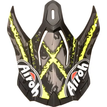 Helma na motorku náhradní kšilt pro přilby TERMINATOR OPEN VISION, AIROH (carnage žlutá)