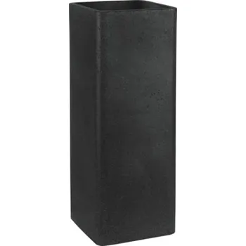 Květináč Květináč plastový Geli Cube High 26 x 26 x 70 cm antracitový