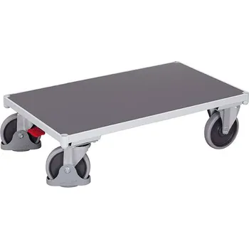 Plošinový vozík Základní podvozek plošinového vozíku 1060 x 600 mm, nosnost 500 kg, barva šedá RAL7035 /deska šedá