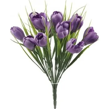 umělá květina Kytice krokusů 28 cm fialová