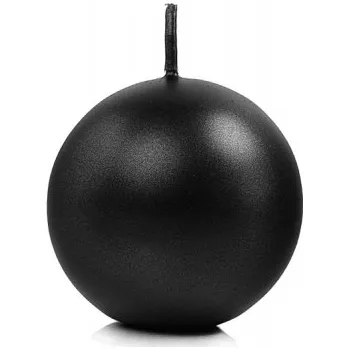 Svatební dekorace PartyDeco Svíčka koule černá perleťová 60 mm - svíčky na slavnostní svatební stůl