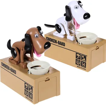 Pokladnička Pokladnička na mince - pes ( hladový pejsek ) - HNĚDÁ