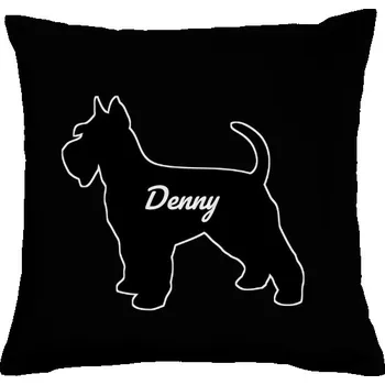 Pánská móda Polštář bavlněný s potiskem Knírač a jméno