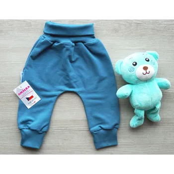 AMÁLKA Elastické rostoucí kalhoty teplákovina, petrolejové Velikost: 68